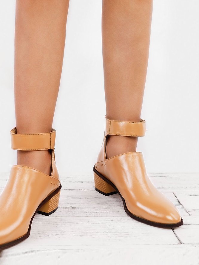 Women Chunky Heel Booties Daily Zipper Boots